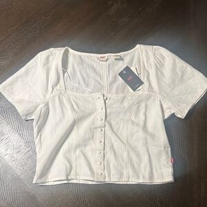 Levi's Cream Button-Up Women's Blouse